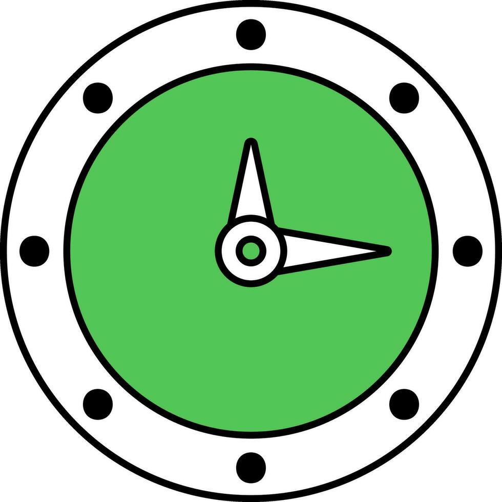 reloj icono en verde y blanco color. vector