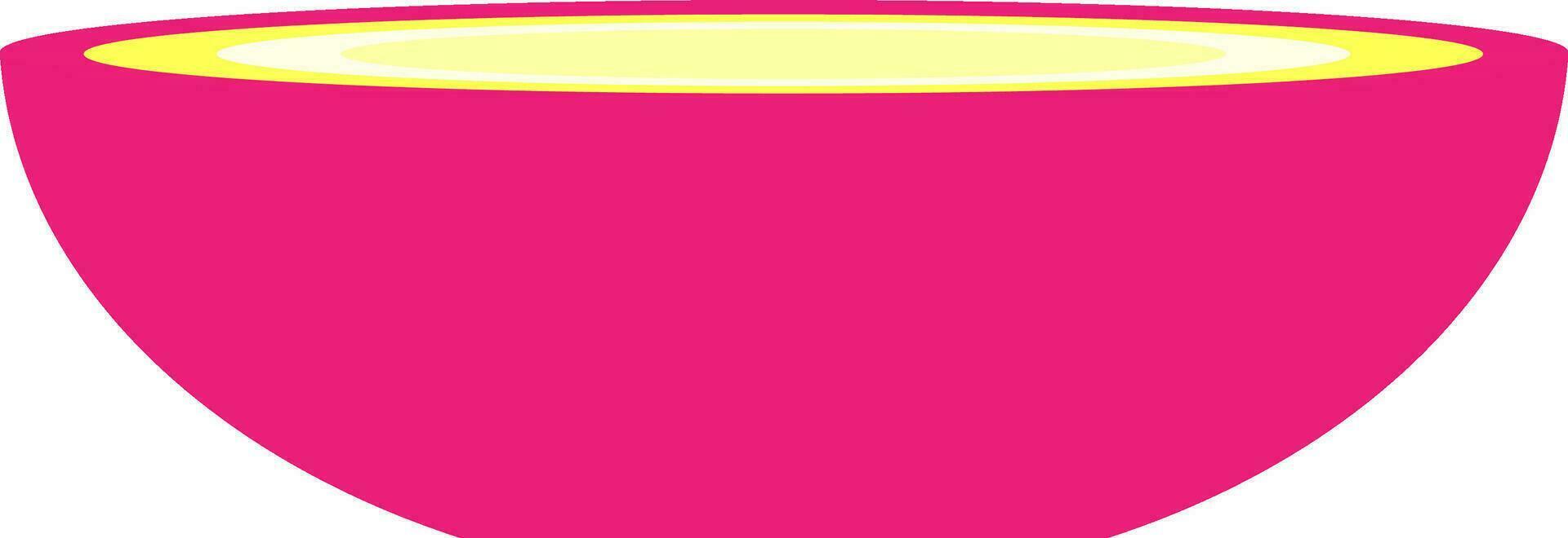 Pink bowl in flat style. vector