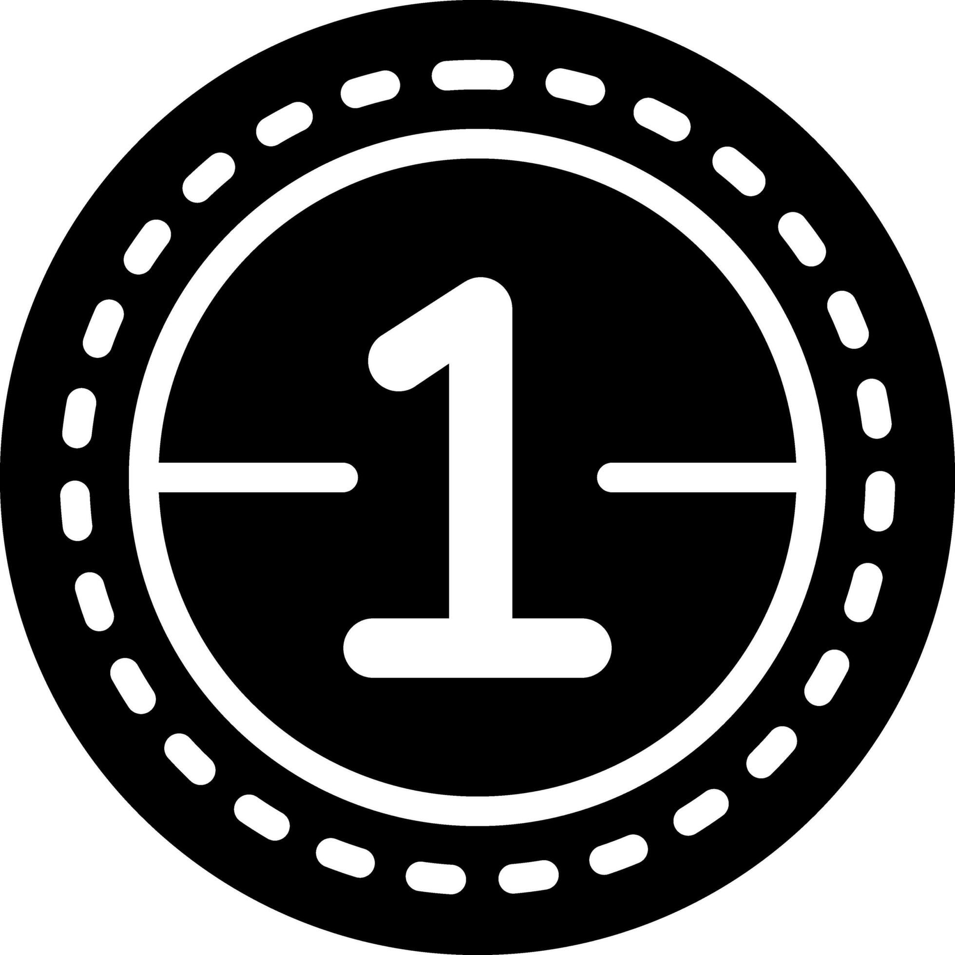 solid icon for one 24870918 Vector Art at Vecteezy