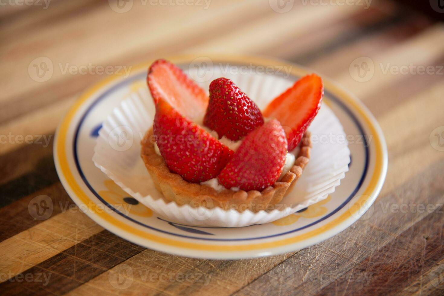 Homemade strawberry tart photo