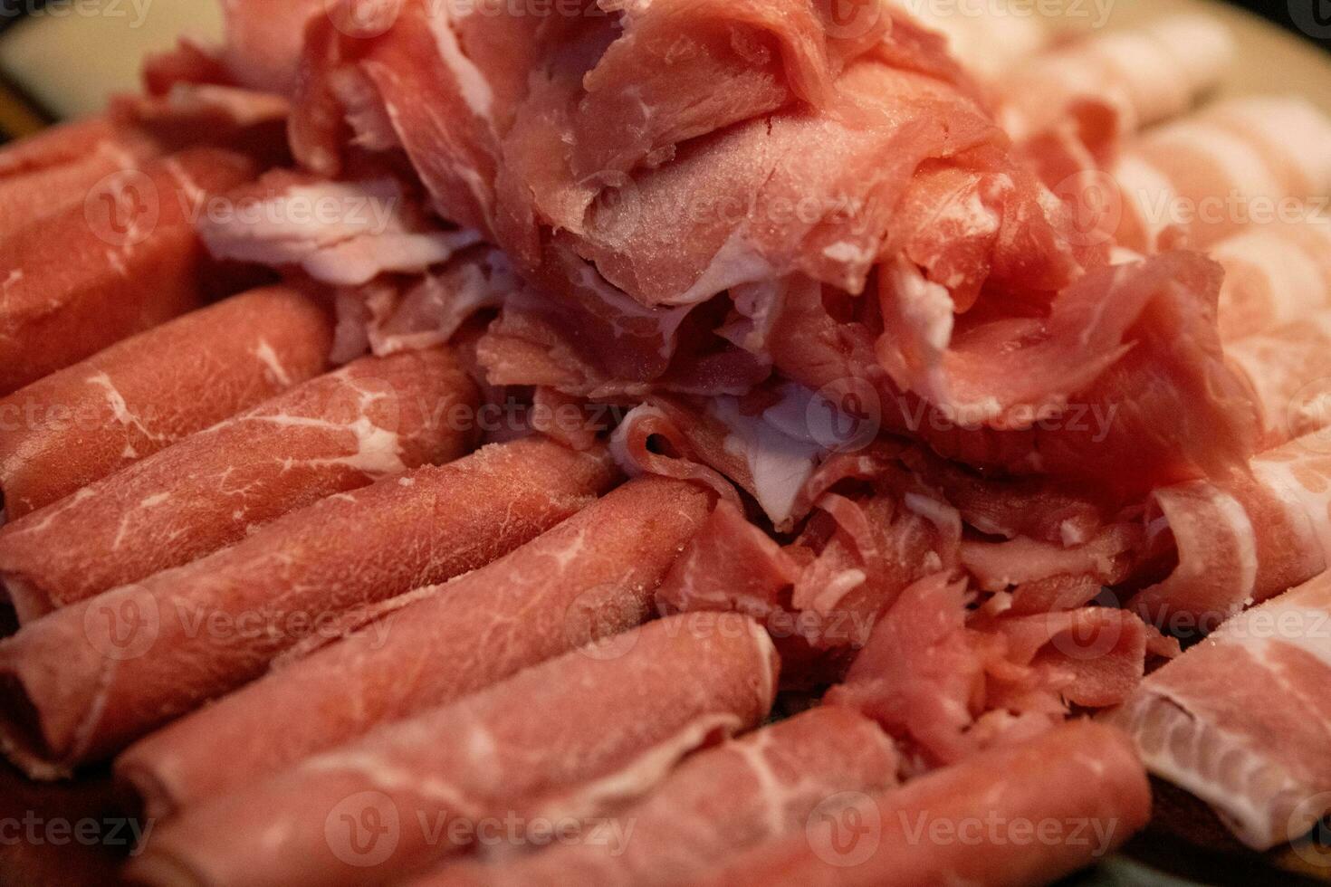 meat ready for suki yaki photo