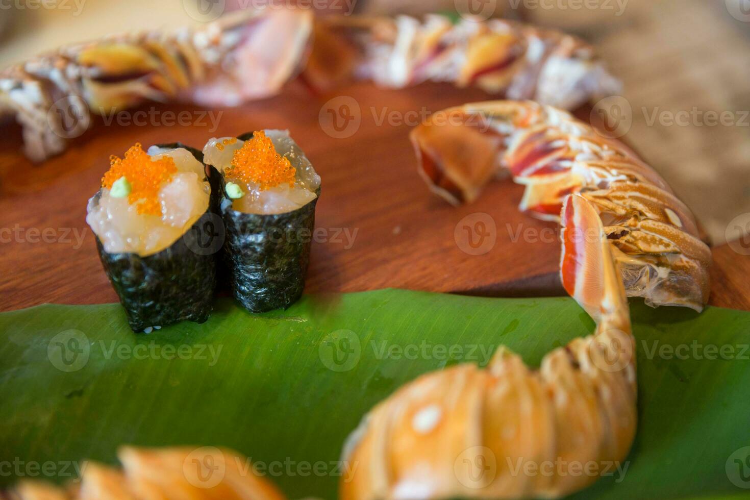 Fresh lobster sushi photo