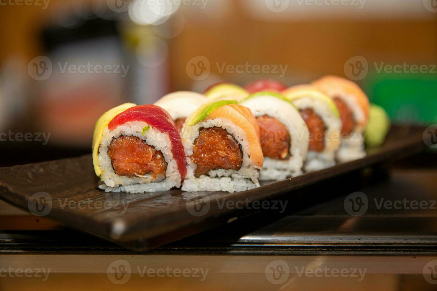 rainbow tuna roll photo