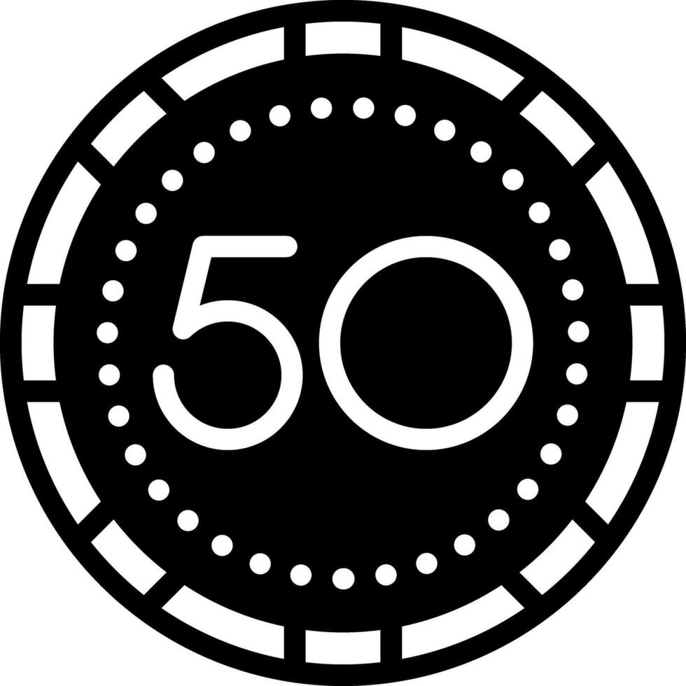 solid icon for fifty vector