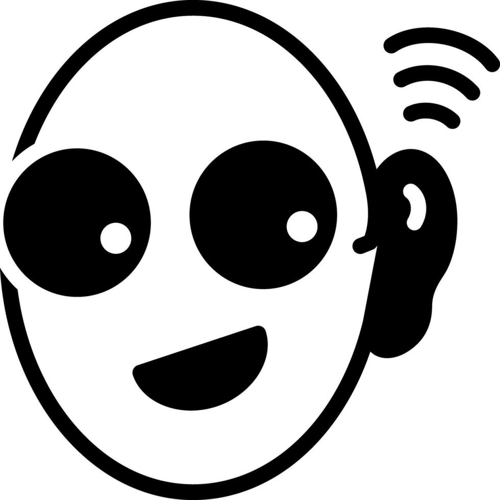 solid icon for eavesdropper vector