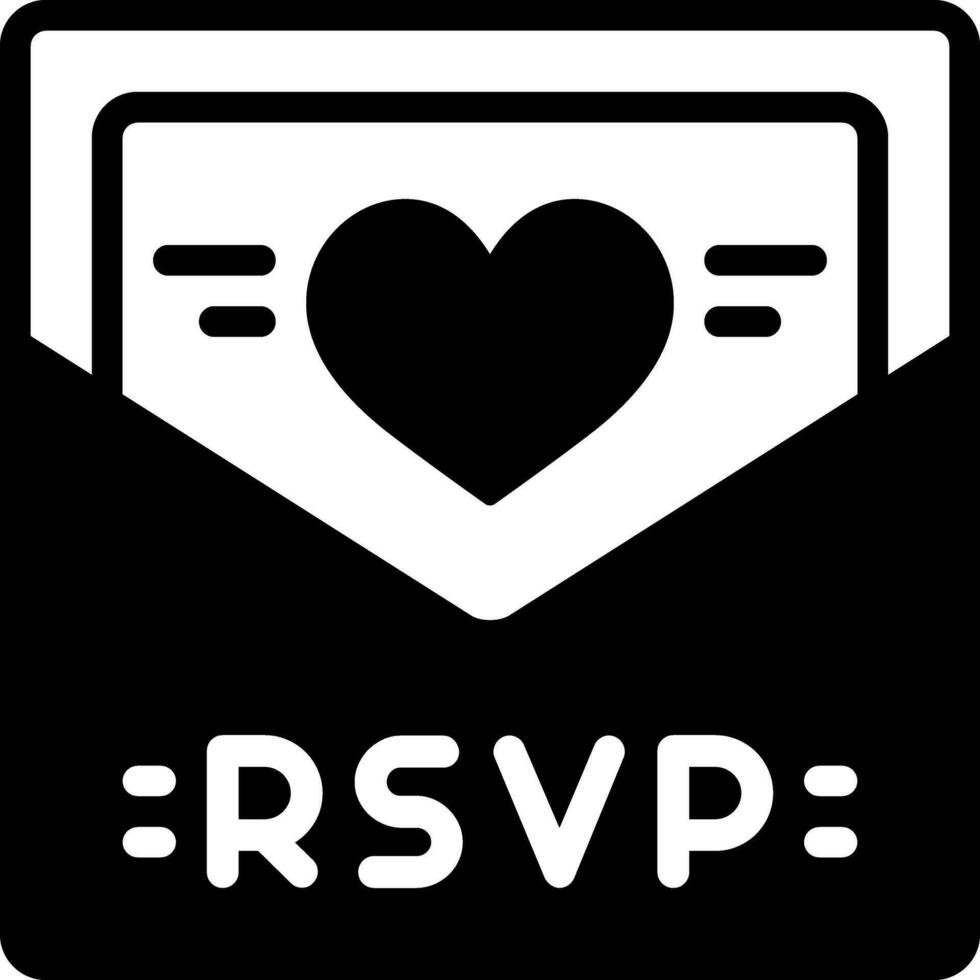 sólido icono para rsvp vector