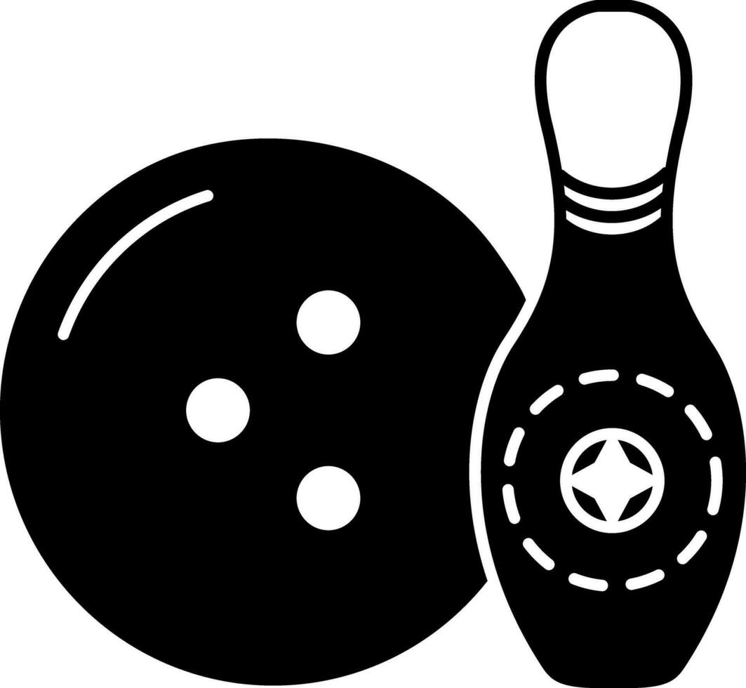 solid icon for bowling vector