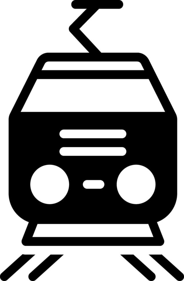 solid icon for tram vector