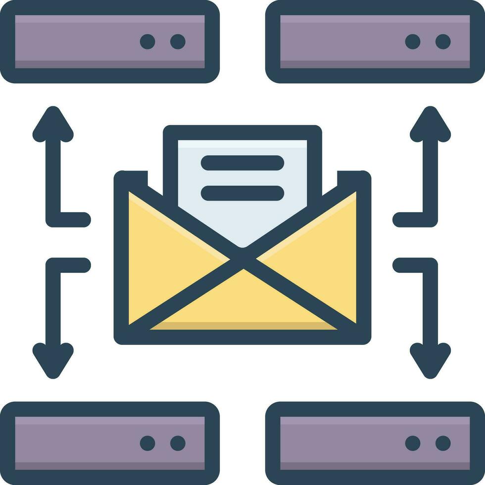color icon for mailserver vector