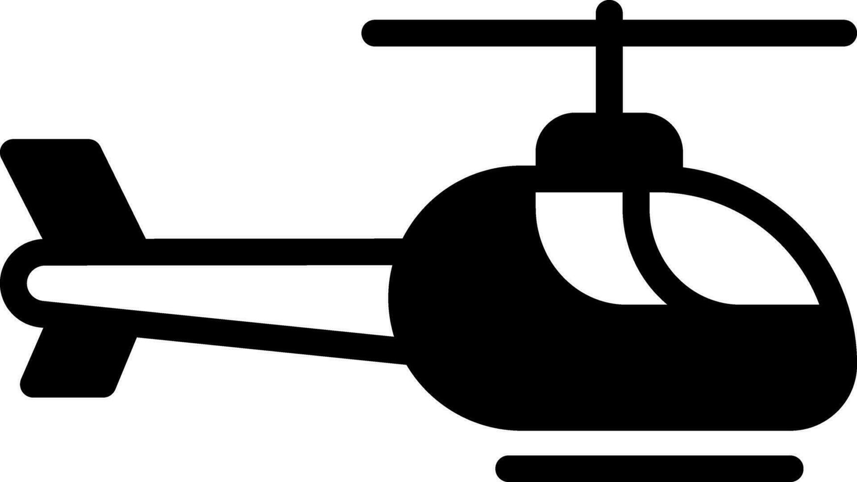 sólido icono para helicóptero vector