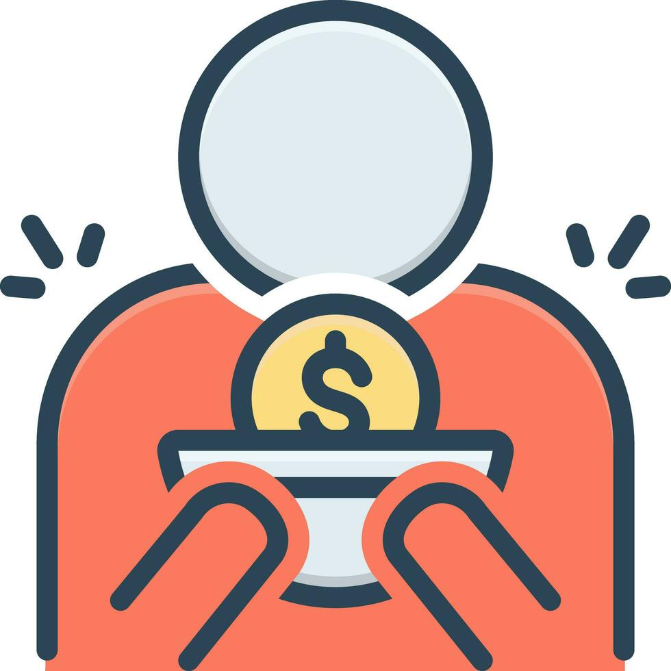 color icon for indigent vector