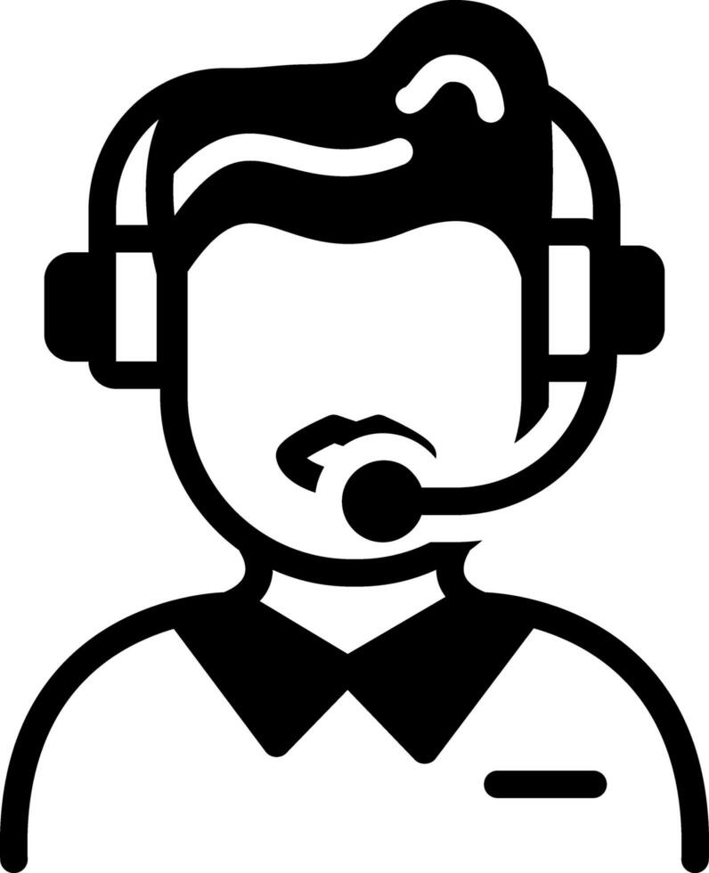 solid icon for customer service vector