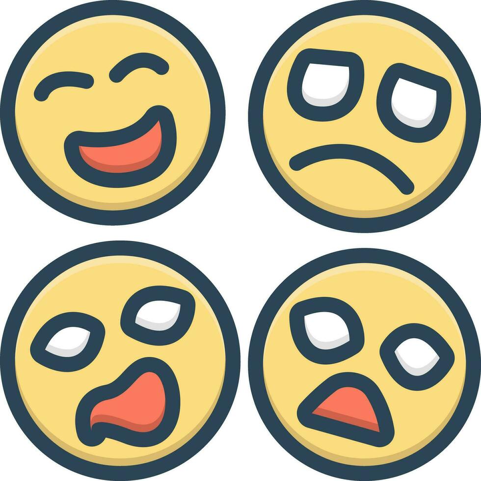 color icon for emotion vector