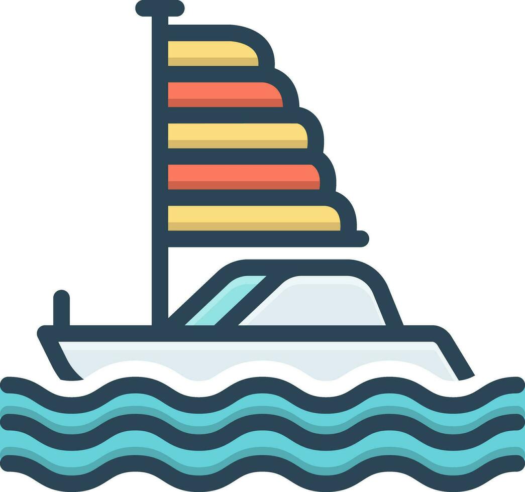 color icon for boat vector