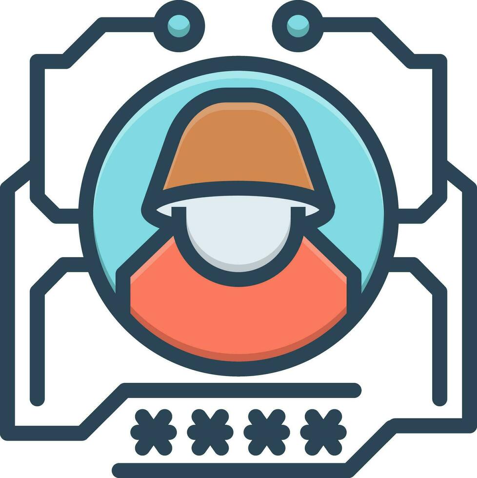 color icon for hack vector