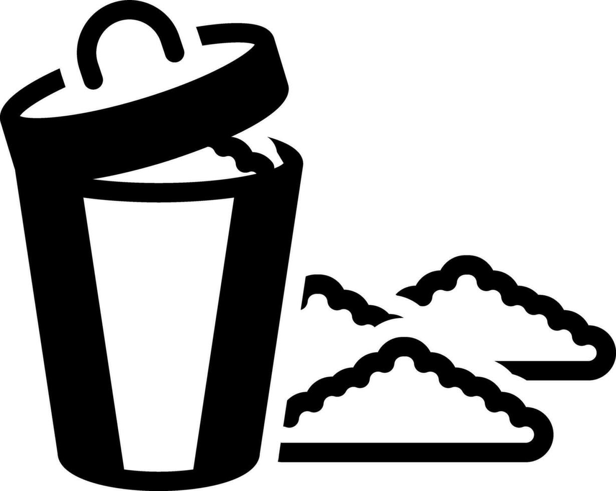 sólido icono para basura vector