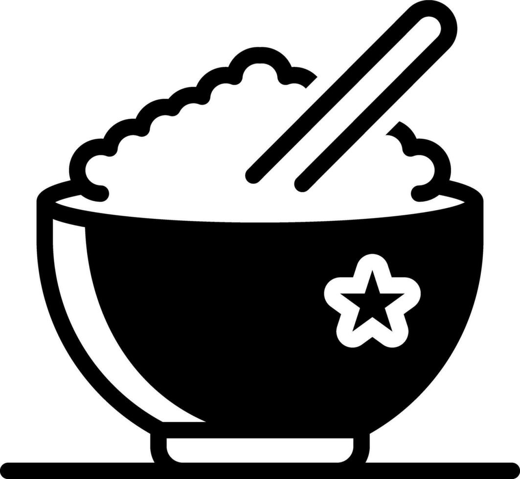 solid icon for rice vector