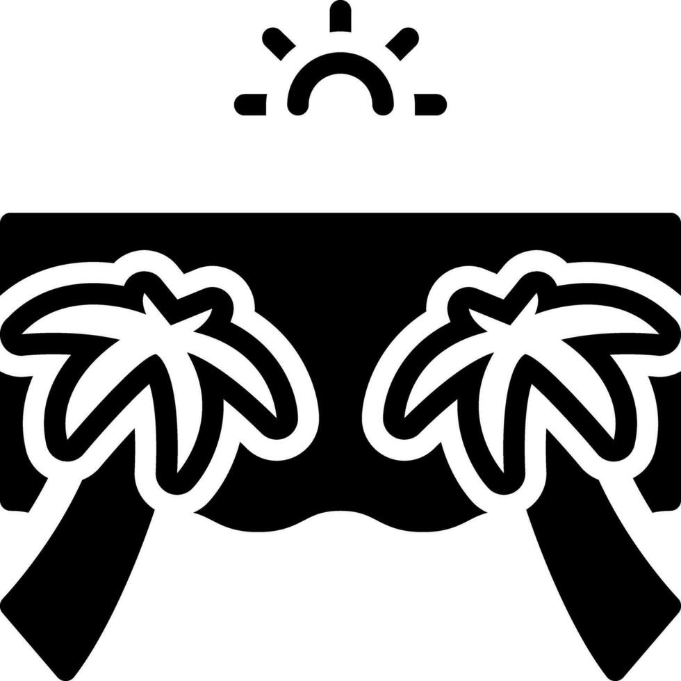 solid icon for beach vector