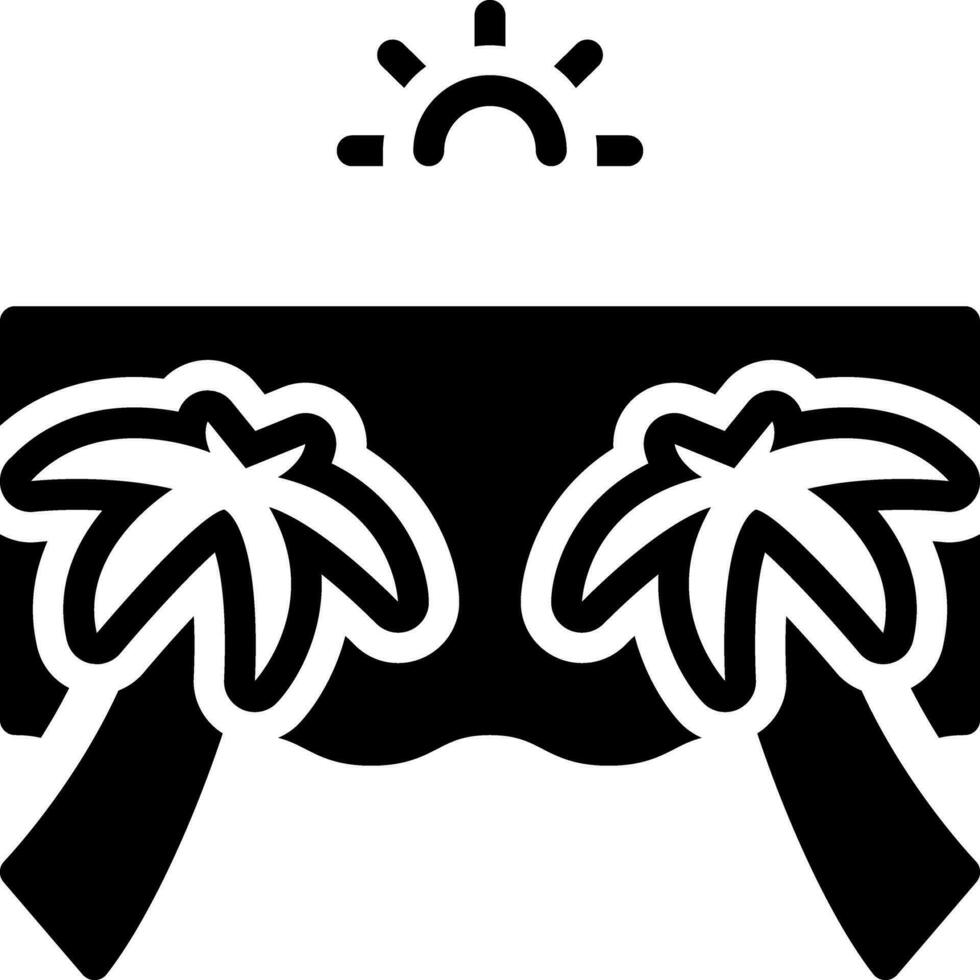 sólido icono para playa vector