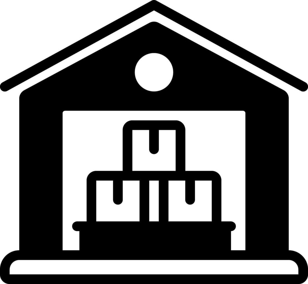 solid icon for warehouse vector