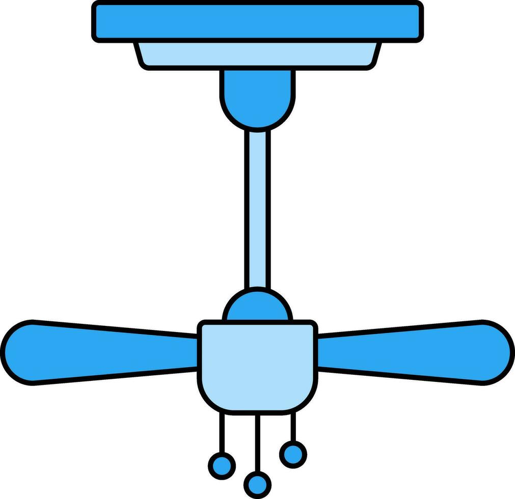 Illustration of Ceiling Fan Icon in Flat Style. vector