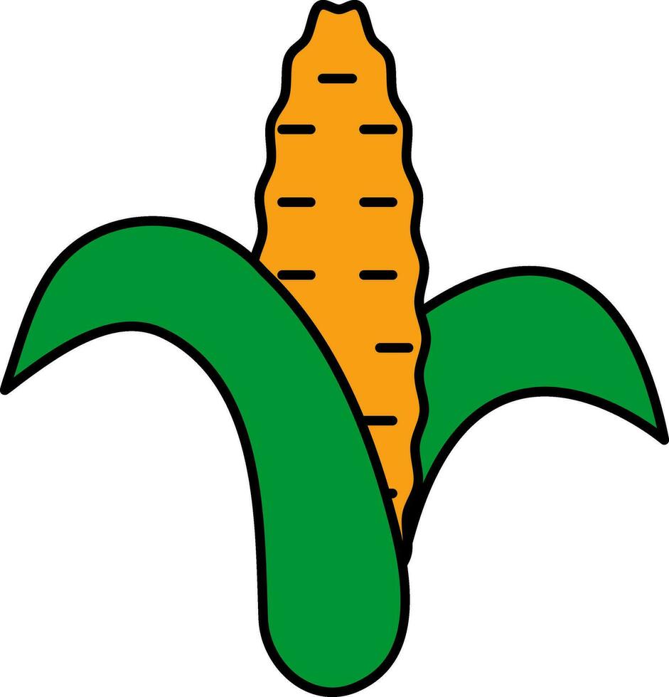 maíz icono en verde y naranja color. vector