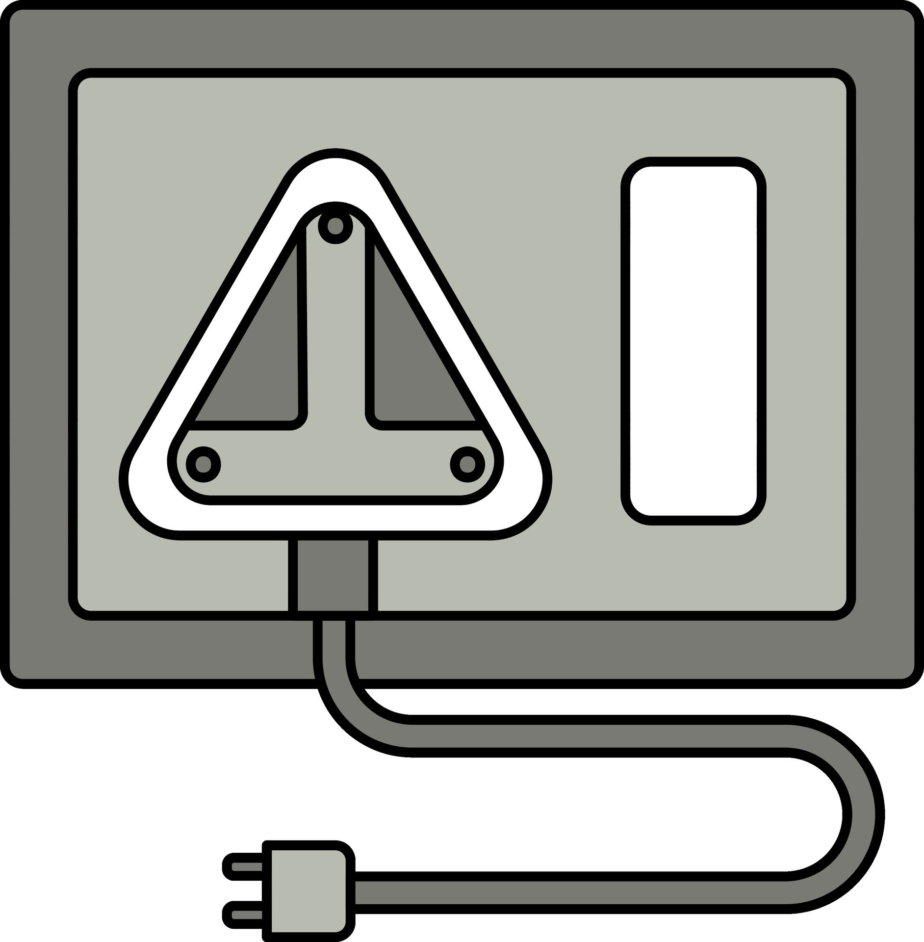 Plug And Switch Board Icon In Gray And White Color. 24876852 Vector Art