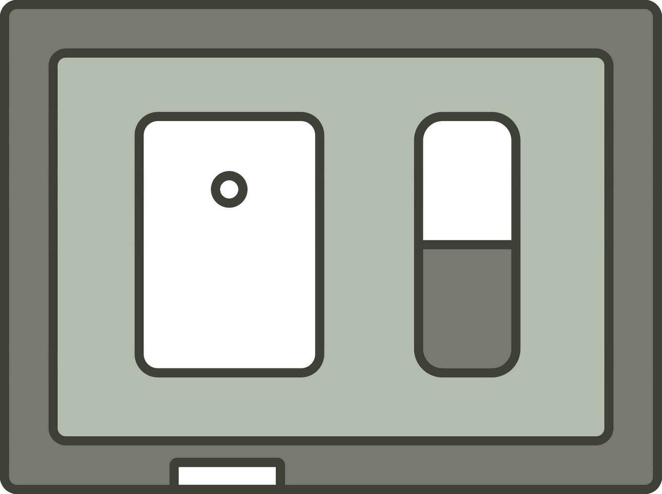 Outlet Switch Icon In Gray And White Color. vector