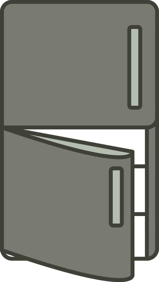 Fridge Icon In Gray And White Color. vector