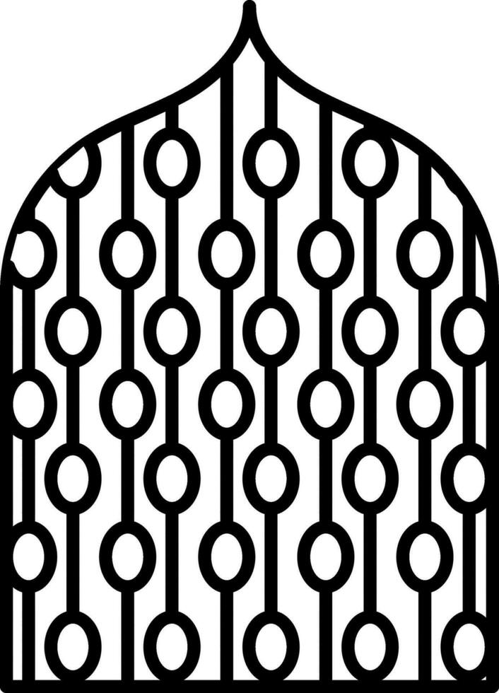 Arabic Window Icon In Black Outline. vector