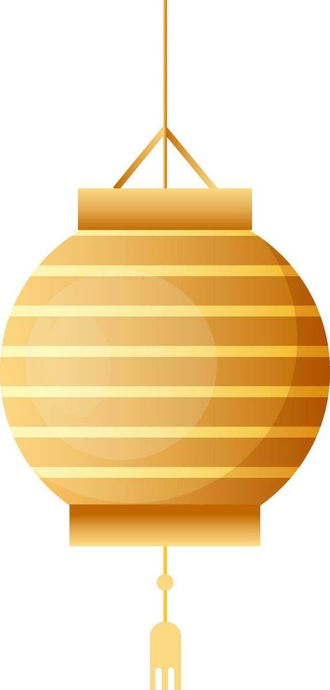 Golden Chinese Lantern Hang On White Background. vector