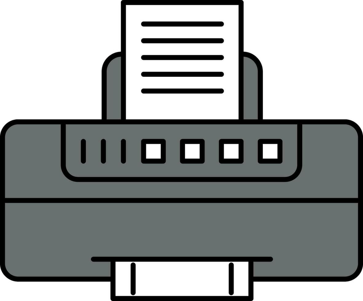 gris impresora icono en plano estilo. vector