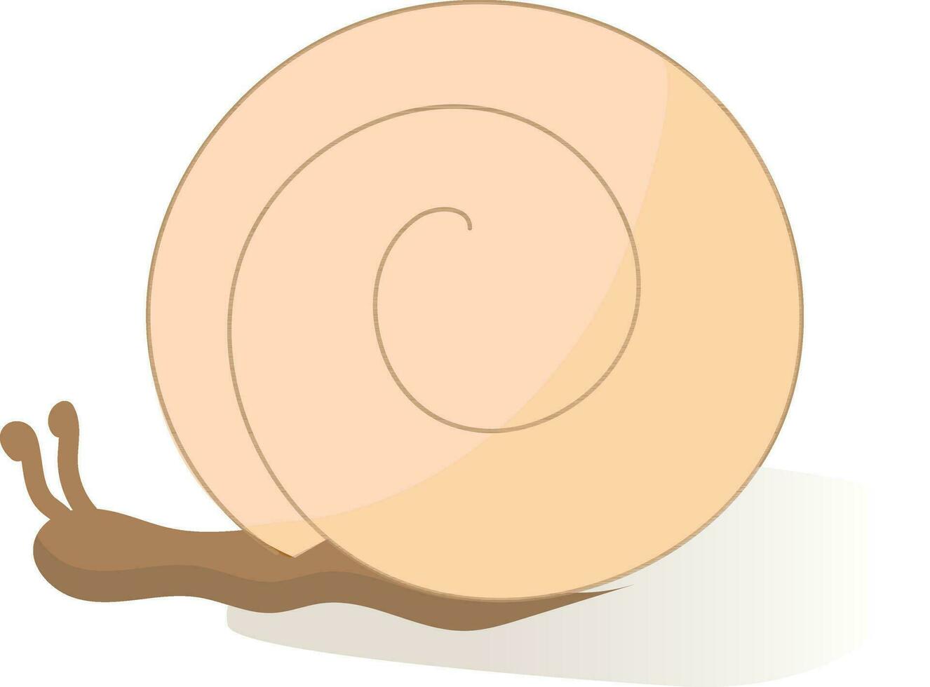 Flat Style Snail Element In Brown Color. vector