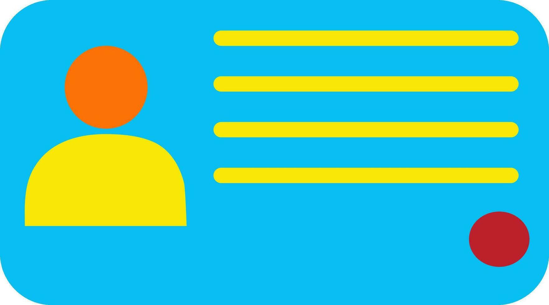 Blue and yellow identity card in flat style. vector