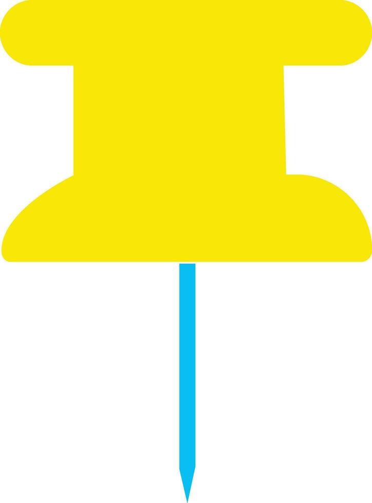 Yellow and blue pushpin. vector