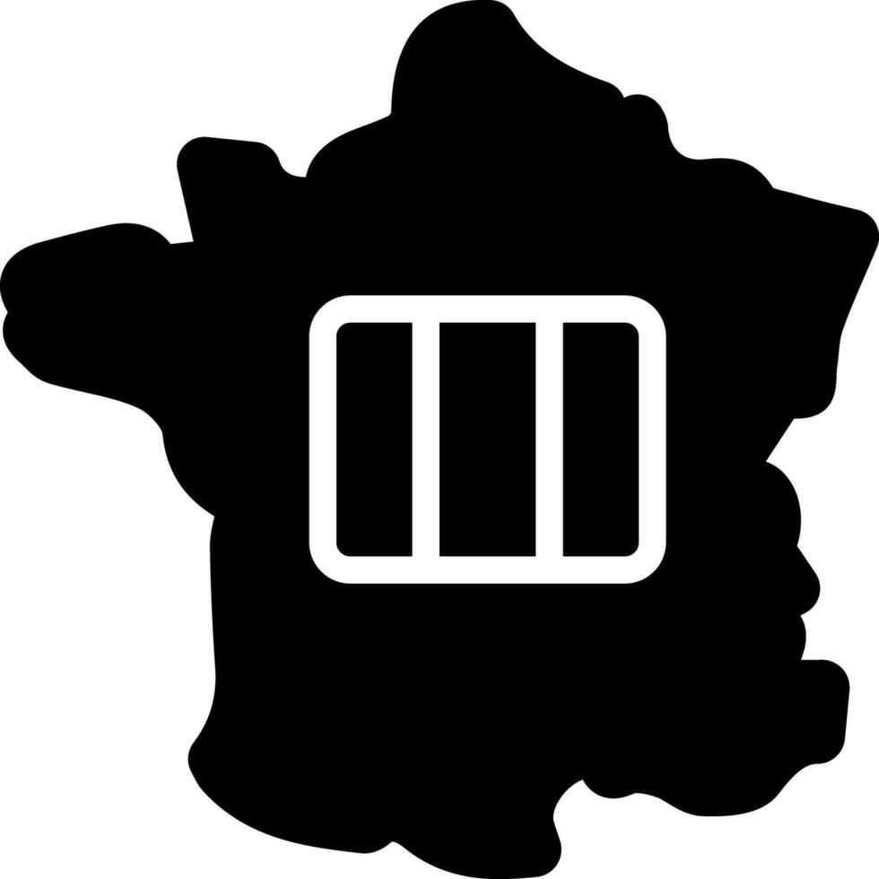 solid icon for france vector