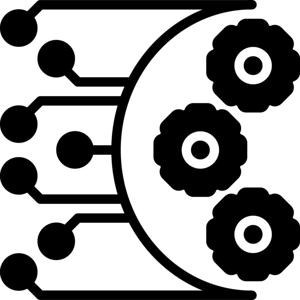 solid icon for network workflow vector