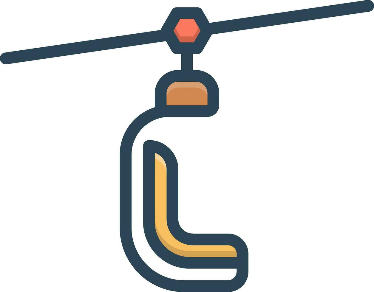 color icon for ski lift vector