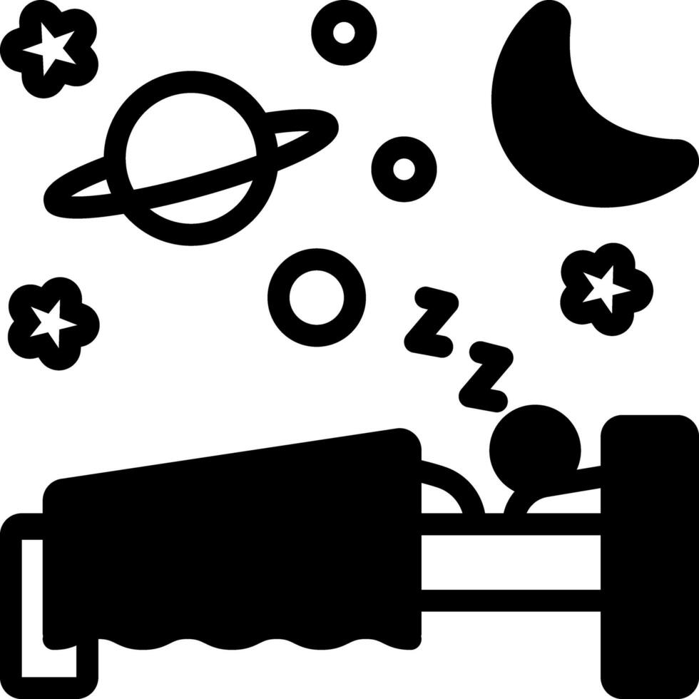 sólido icono para dormir vector