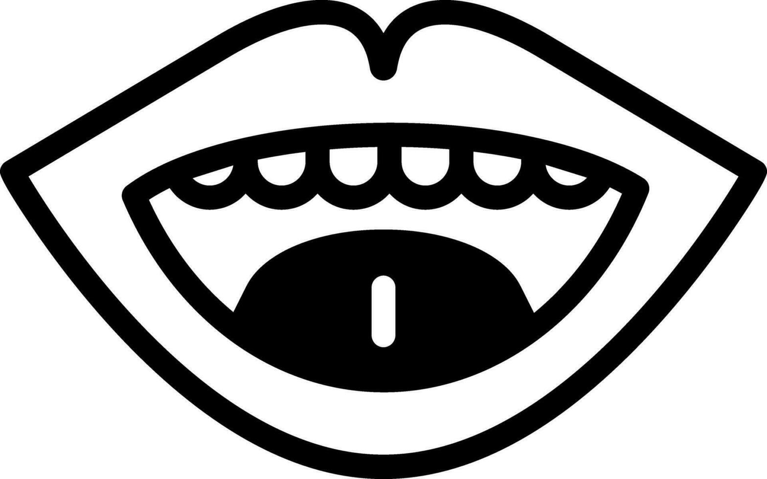 solid icon for mouth vector