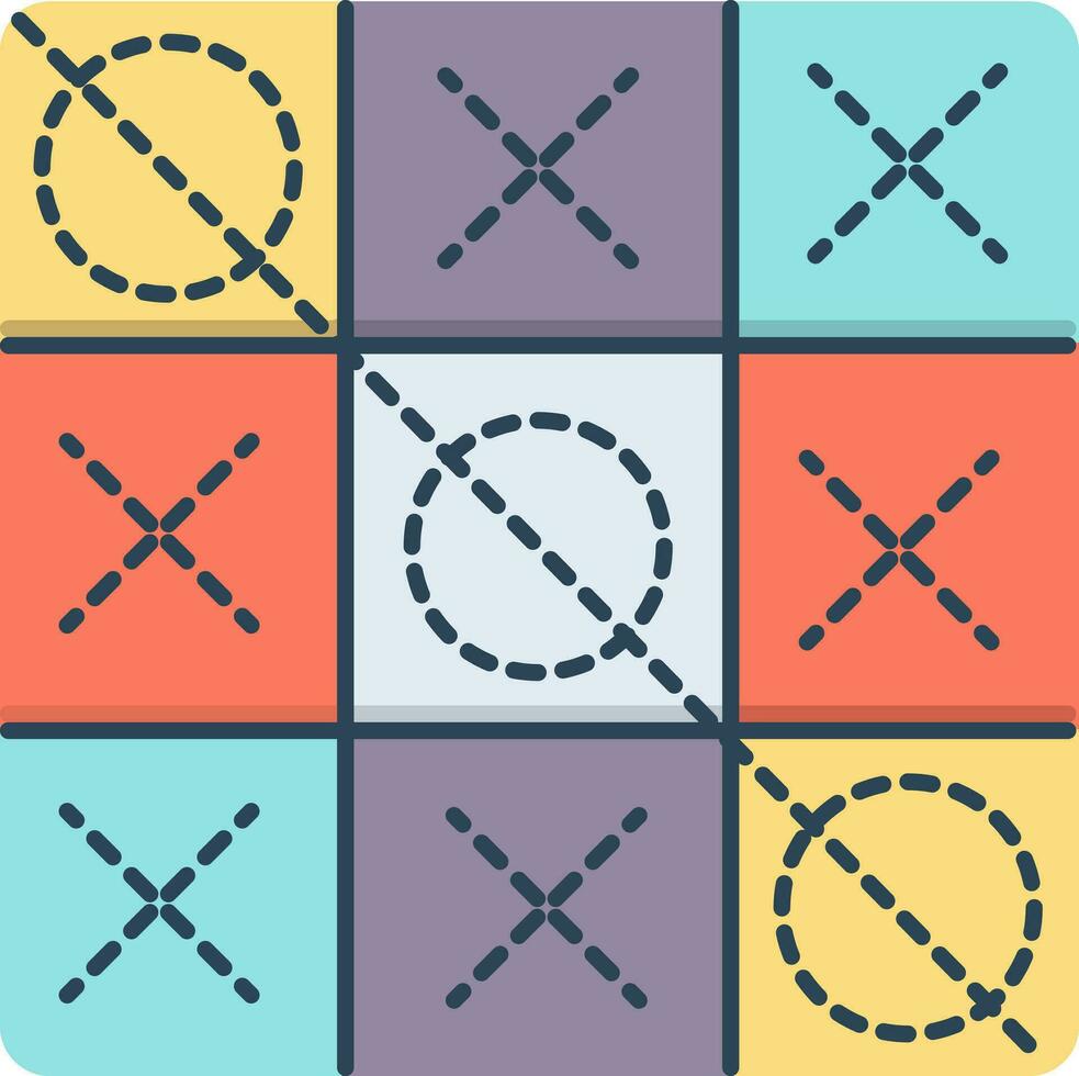 color icon for tic tac toe vector