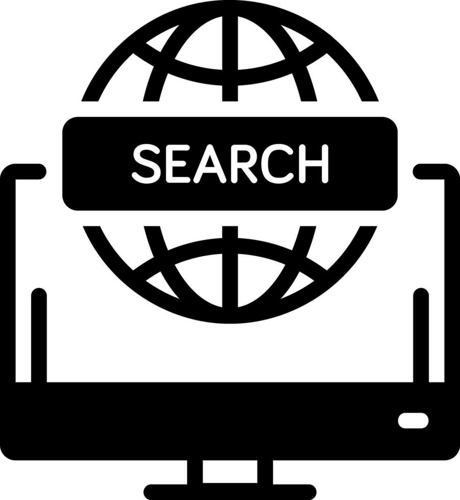 solid icon for global search vector