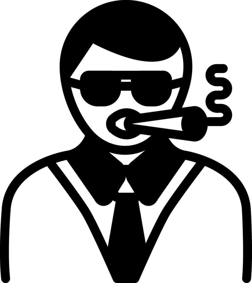 solid icon for boss vector