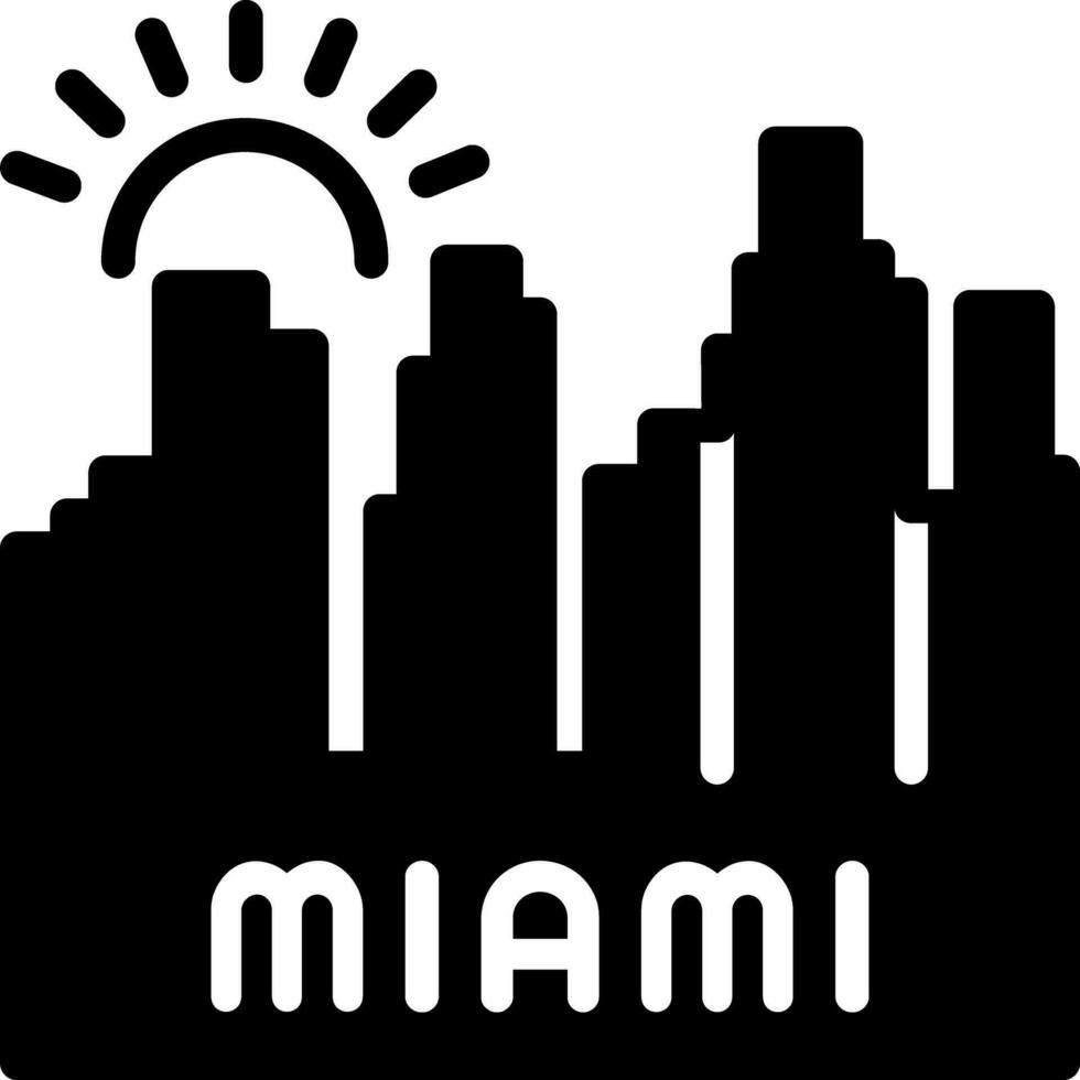 sólido icono para Miami vector