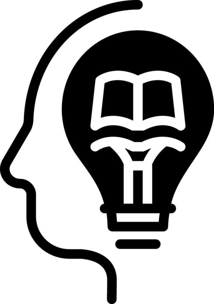 solid icon for knowledge vector