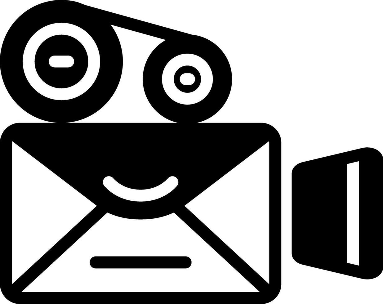 solid icon for video mailing vector