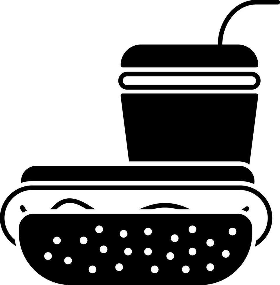 solid icon for fast food vector