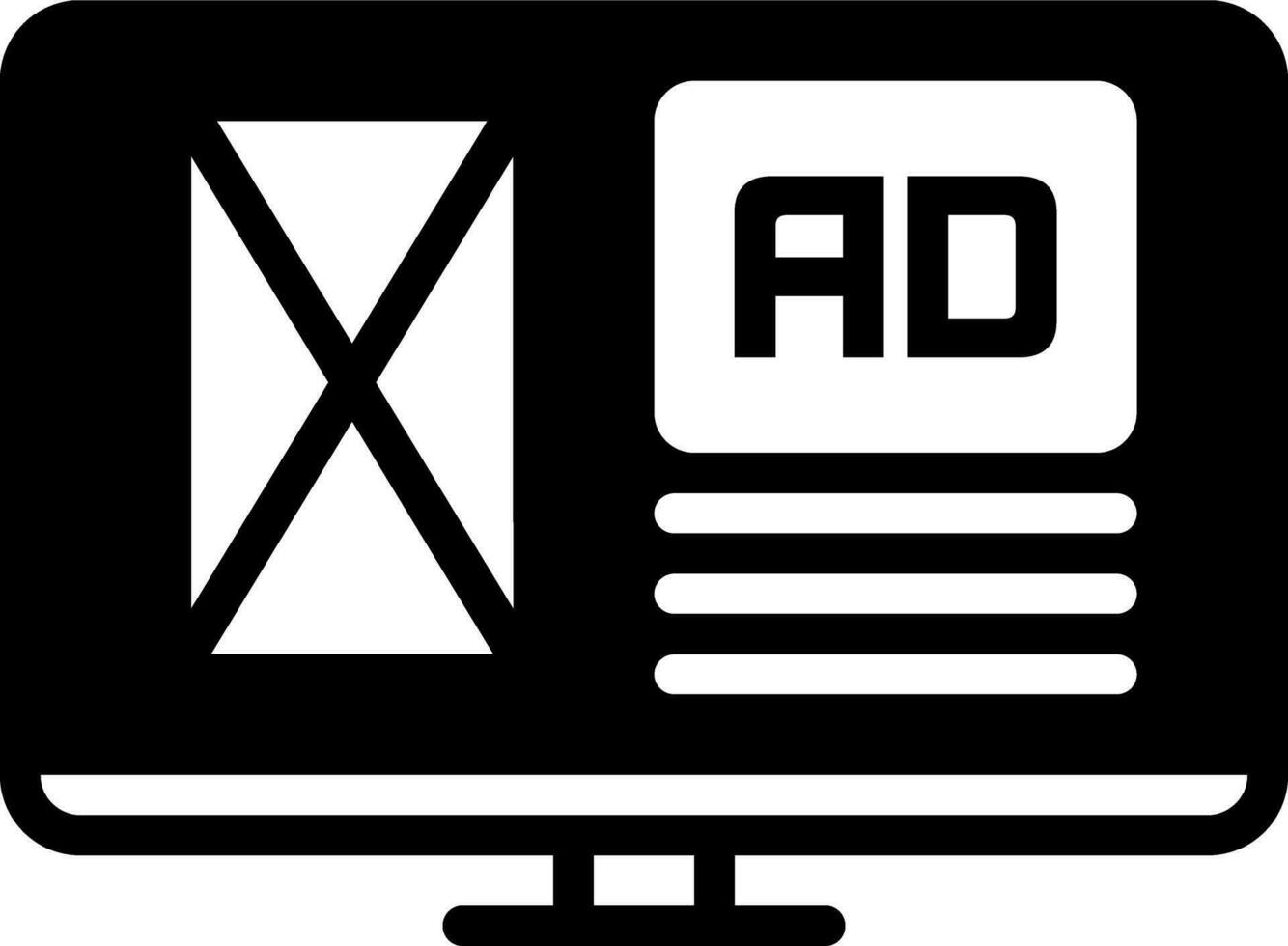 solid icon for adspace vector