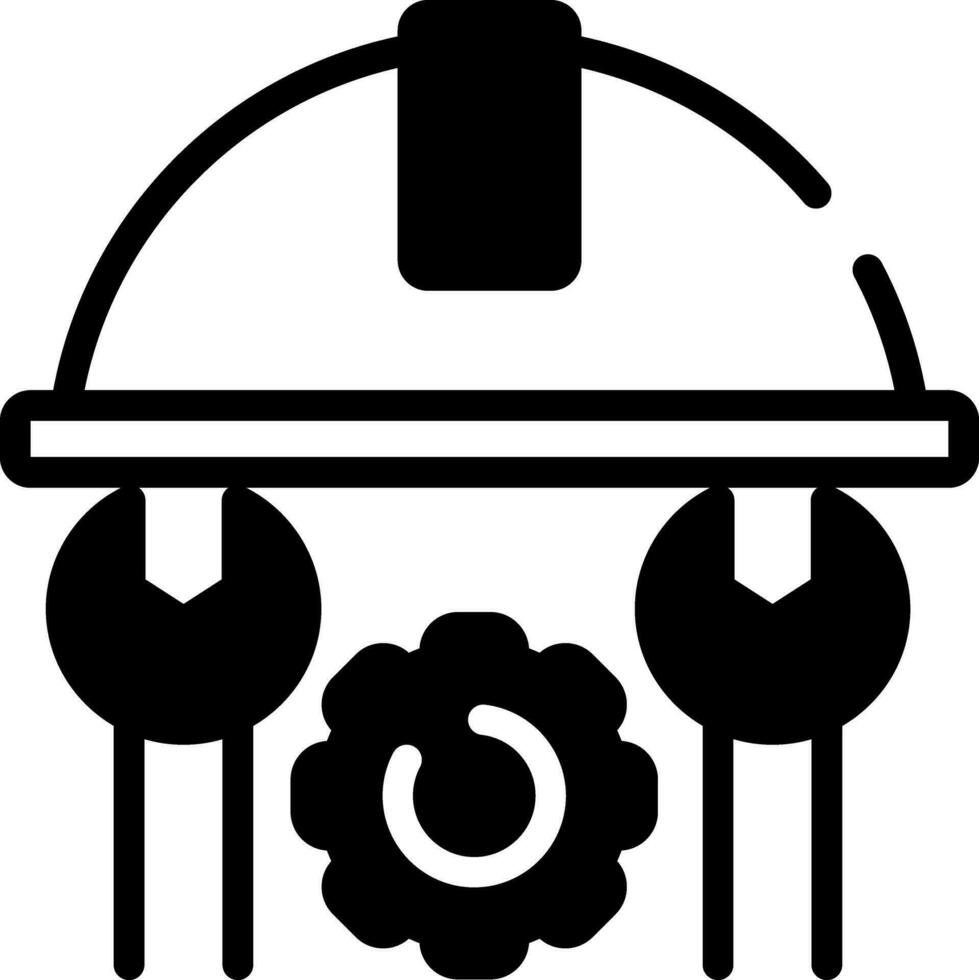 solid icon for engineer vector