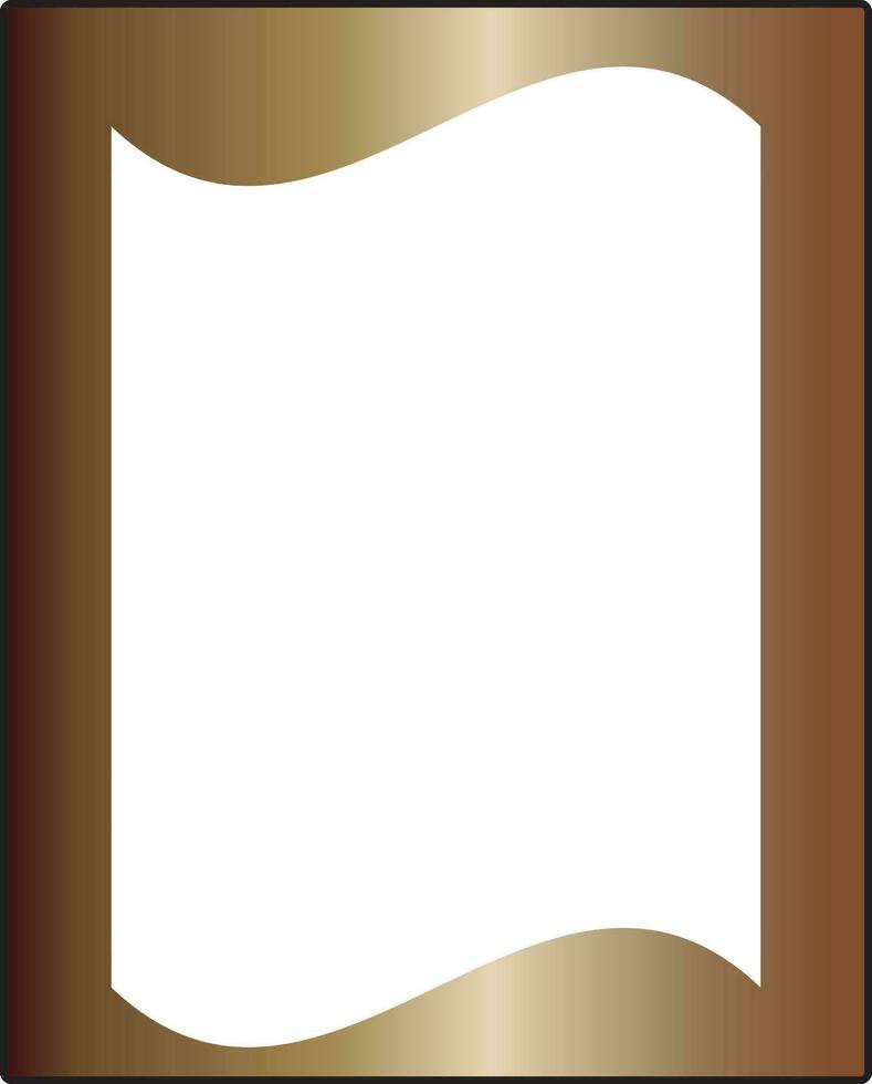 plano estilo vacío rectángulo marco bronce icono. vector